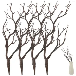 Dekorative Blumen 4 PCs Kunstgeweihzubehör Vase Füllzweige gefälschte trockene Dekore Pflanzen weiße künstliche Baum DIY Plastikzubehör