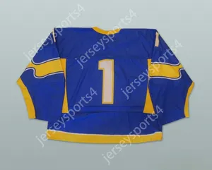 Пользовательский игрок 1 Украина национальная команда Blue Hockey Top Top Shinted S-M-L-XL-XXL-3XL-4XL-5XL-6XL