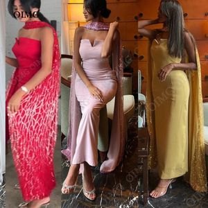 OIMG 3 Colors Dubai Arabic Long Shiny Evening Dresses Strapless Sequin Prom Gowns Formal Party Occasion Dress Vestidos de fiesta 240520