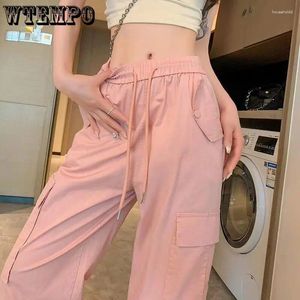 Pantaloni da donna carico rosa estate sottile alta vita alta coregne sport di moda versatile calare versatili