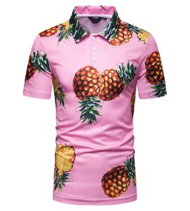 Hawaiian Polo -Hemden für Herren Sommer Polos Ananas -Druck kurze Ärmel Tops Tees Neue Fahsion M l xl xxl1759456