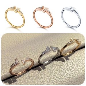 Anel de designer de anéis de banda para mulheres de luxo anel de diamante masculino T Double Abert Love Ring Wedding Gold Gold Fashion Fashion Classic High Quality Jewelry Blue Presente