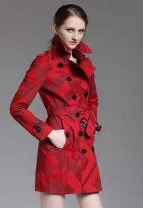 Ny designkvinnor England British Double Breasted Trench Coathigh Quality Brand Designer Plaid Winter Trench for Women Size SXXL3398064