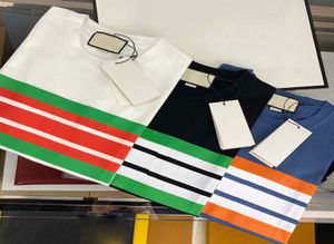 21SS MENS TEE T SHIRTS PARIS FÄRG STRIPE LETTERVÄRNING Män kläder Kort ärm Mens skjortor Tagga Letters Polo New Black White 084194177