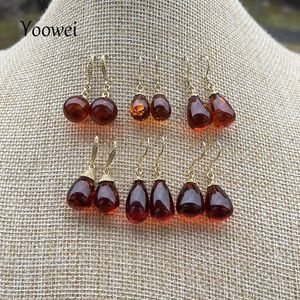 Big Sale Natural Amber Earrings for Women S925 Silver Real Baltic Cherry Dangle Earring Original Gemstone Jewelry Gift Wholesale 240521