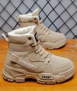 Luxury Boots Snow Boots Designer de botas Mens Sapatos de tênis Sapatos de inverno Sapatos de couro liso tornozelo meio preto plataforma branca bordeaux scaror scarpe7188165