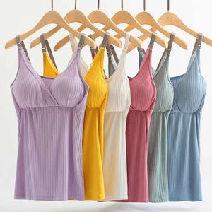 Schwangeres modaler Stillschlinge Weste Frauen Abnehmbarer BH Krankenpflege Camisole Top Mutterschaft Kleidung Hosenteil Rock L301 L2405