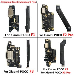 Для Xiaomi Poco F2 Pro F1 F3 x3 Pro USB -зарядная плата зарядная плата разъема для зарядной платы с гибкой кабелем материнской платы материнской платы