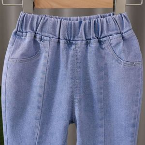 per ragazze retrò casual fiore arco a campana pantaloni da cowboy per bambina festa di cotone puro jeans abbigliamento per bambini 1-12y