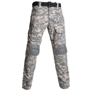 Pantaloni maschili multicam mimetico pantaloni tattici militari di pantaloni esercitati da escursionismo resistenti al pantalone da combattimento con ginocchiere con ginocchini che cacciavano abiti 231023