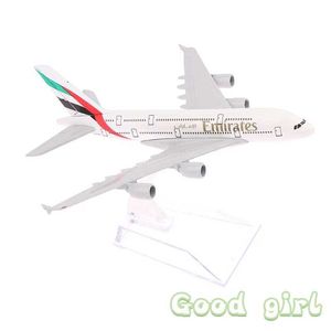 Aircraft Modle 16cm 1/400 Metal Aircraft Replica UAE A380 Aircraft Die Cast Model Aviation Aircraft Boy Collectible Toy S2452022