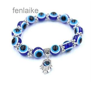 Charm Bracelets Wholesale Lucky Fatima Hamsa Hand Blue Evil Eye Charms Bangles Beads Turkish Pseras For Women Jewelry 664 Q2 Dro Dh40F