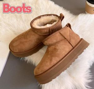 Top Australia Classic Ultra Mini Platform Boots Snow But Women Buty Czarne kasztanowe węgiel drzewny Brown Sheepsin Comfort Wi2189936