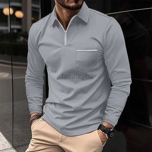 Men Plus Tees Polos Autumn Polo Shirt Zipper Pocket Pocket Men's Sports Sports Sports Polo Tops Tops