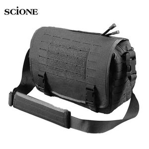 Outdoor -Taschen Laser Molle Laptop Bag Tactical Bag Computer Rucksack Messenger Fanny Schultergerampe Camping Outdoor Sport Camo Bag Q240521