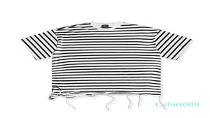 High Street T Shirt Men Wome Casual Cotton Bstripe tshirt ripped TEE Tshirts Top Tees t096561915