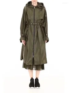 Giacche da donna 2024 Woman Coat lungo tessuto ad alta densità cucitura casual giacca sciolta y2k vestiti alla cintura reggiseno a vento