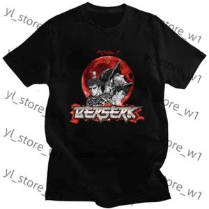 Mężczyźni berserk wnętrza anime T-shirt męski manga z krótkim rękawem anime berserk vintage tshirt letnia oddychająca nadruk nadruk zwykły berserk tshirt B2AC