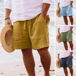 Summer Men Shorts Drawstring Pockets Straight Wide Leg Knee Length Male Sweatpants Loose Bodybuilding Joggers Cool Short Pants