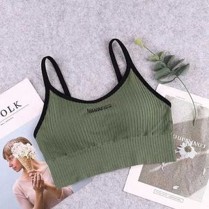 Kvinnors tankar Camis Sports BH Womens Gym Sexig Crop Top Bh Womens Cotton Underwear Mjuk och bekväm rör TOP WOMENS BRA TOP D240521