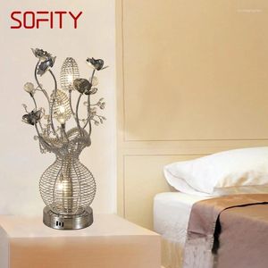 Bordslampor Sofity Nordic Modern Lamp Fashionable Art Iiving Room Sovrum LED Originalitet Aluminiumtråd skrivbordsljus
