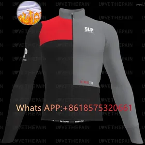 Racing Jackets Slp SLOPLINE Team Winter Thermal Fleece Cycling Clothing Men's Jersey Outdoor Warm Riding Bike Clothes Long Sleeves Cycle