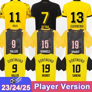 2023 24 HAZARD REUS Player Version Soccer Jerseys BRANDT HALLER BELLINGHAM KAMARA DAHOUD GUERREIRO SCHULZ Home Away Football Shirts