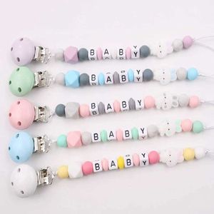 PACIFIER HOLDER CLIPS# INS PERSONLIGA NAME Baby Pacifier Clip Chain Cartoon Rabbit Teeth Tementur Clip Baby Pacifier Toy D240521