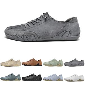 Gai Men Women Casual Scarpe Sneakers piatto in pelle Black Beige Teal Navy Brown Grey Scuro Scuro Scario Fashi