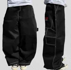 Streetwear Jnco Baggy Jeans Men Women Trendy Hip Hop Pants Letter Graphic Embroidery Jeans Retro Straight Wide Leg Trousers 240520