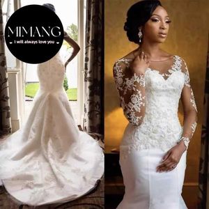Bridal Dresses White Mermaid Wedding Dresses with Lace Plus Size Wedding Dress