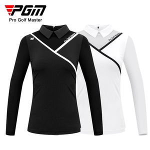 PGM Golf Womens Langarm Temperatur Atmungsaktivem Eis Seiden Sommer Frühling Herbst Elastizität Komfort Rücken Reißverschluss Kleidung Frauen YF476 240520