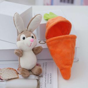 3PCS Cute Plush Rabbit Doll Keychains With Carrot Storage Keyrings Kawaii Keychain For Bag Pendant 2024