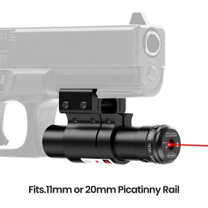 Escopo de visão a laser de ponto vermelho tático 11 mm 20 mm Ajustável Picatinny Rail Mount Rifle Pistol Airsoft Laser com baterias