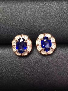 Stud Earrings Sapphire Earring For Men Or Women Natural Real 925 Sterling Silver 5 7mm 2pcs Gemstone