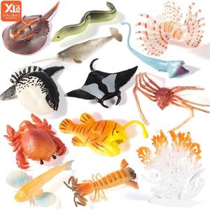 Neuheit Spiele 13pcs/Bag Mini Sea Life Coral Model Marine Ocean Animal Actionfiguren Bildungssammlung Miniatur Kinder Spielzeug Y240521