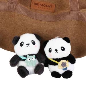 3PCS PP Cotton Cute Panda Keychain Creativity Doll Plush Car Key Ring Korean Style Couple