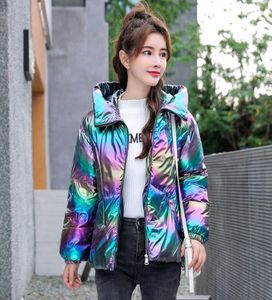 down jacket Colorful bright face women039s short cotton padded jacket Korean loose student wash6699584