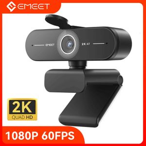 Веб -камеры сетевая камера 2K потоковая сеть камера 1440p EMEET с микрофоном Full HD USB -камеры, используемая для потоковой передачи в реальном времени компьютерных рабочих столов, ноутбуки J2405