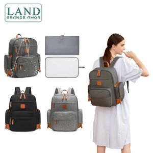 LAND Mommy Diaper Bags Baby Large Capacity Travel Nappy Backpacks Mat Convenient Nursing insulation Bags for Mom Daddy MPB14 240521