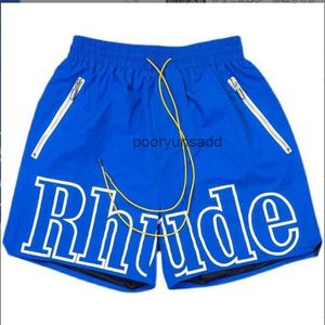 RHUDE Shorts Men Women High Quality Nylon White Letter Print RH Shorts Pill Zipper Pockets Breeches
