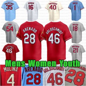 2024 City Connect 28 Nolan Arenado Paul Goldschmidt Jersey de beisebol Willson Contreras Cardinal Lars Nootbaar Albert Pujols Molina Contreras Nolan Gorman Walker