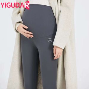 Leggings tights Spring Autumn Moderskapskläder för gravid kvinnor Fashion Belly Support Graviditet Photoshoot Pants L2405
