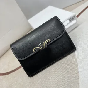 Women's Fashion Wallet Brand Designer Triumphal Arch Leather Classic Button Folding Credit Card Holder Purse Short Coin Wallets