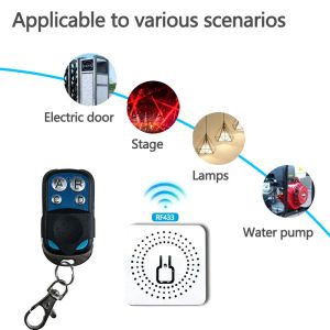 Wireless Lights Switch Remote Control 433MHz 4 Key RF Relay Receiver ON/OFF Button 16A AC 100-240V For Led Bulb DIY Garage Doors