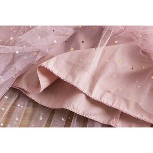 Sparkle Pink Princess Dress Cute Fairy Girls Fluttering Dresses Kids Birthday Party Tulle Costume 3-8 Y Girl Casual Wear