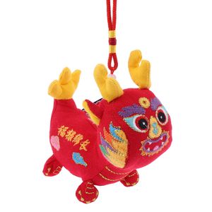 3pcs 2024 Zodiac Plush Doll Doll Toy Ano do Dragon Mascot Keychain Backpack Backpack Bag Key Ring Decor Kid Presente