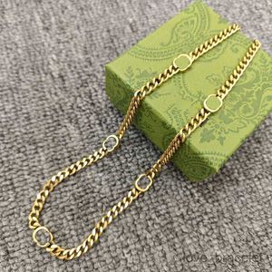 Gold Designer Necklace Jewelry Fashion Necklace Gift Mens Long Letter Chains Necklaces For Men Women Golden Chain Jewlery Party G238054C-6