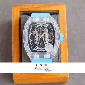 Дизайнерские роскошные часы дата роскошной мужской механические часы бизнес-бизнес отдыха RM53-02 Полностью автоматический снежный стеклян