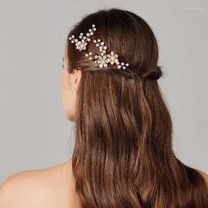 Клипы для волос простые жемчужины цветочные свадебные булавки для девочек кусок золотой серебряный цвет